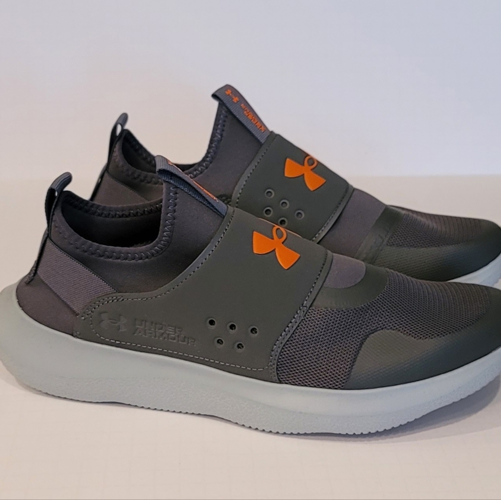 Under Armour Men's UA Runplay Running Shoes Pitch Gray/Blaze Orange Size: 10.5